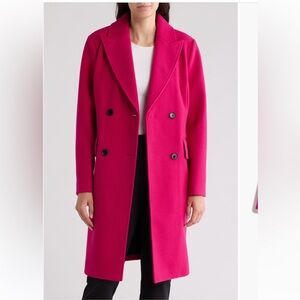NEW! BCBGeneration Pearl Double Breasted Wool Pink Pea Coat XS Nordstrom Rack